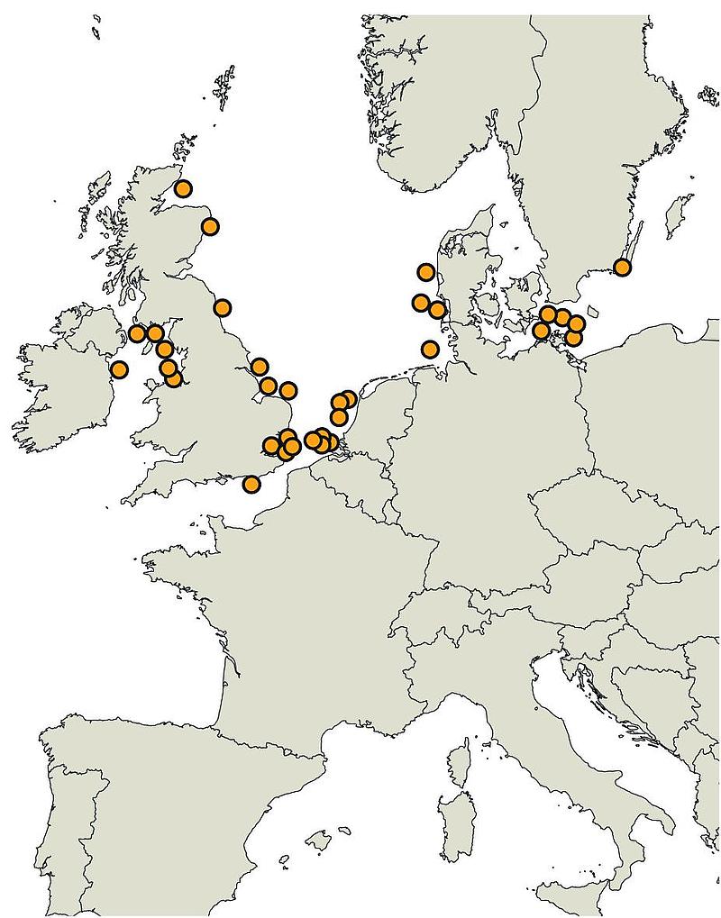 FRS Windcat Offshore Logistics Windcat Europakarte.